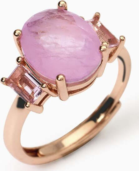Mabina---Anello-con-fusion-stone-rosa-ovale-SANTORINI