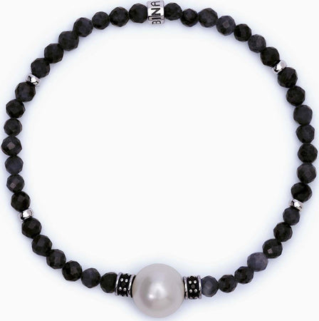 MABINA----Bracciale-con-agata-nera-e-perla-grigia-SUNSET