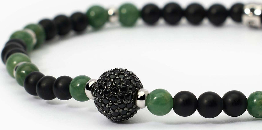 MABINA---Bracciale-in-argento-con-agata-nera-e-giada-verde-BOHÉMIEN