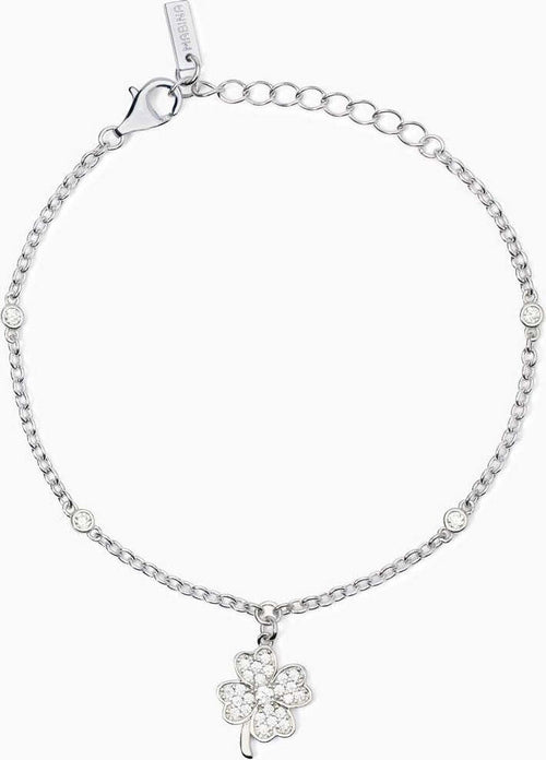 Mabina----Bracciale-in-argento-con-catena-e-quadrifoglio-BUONA-FORTUNA