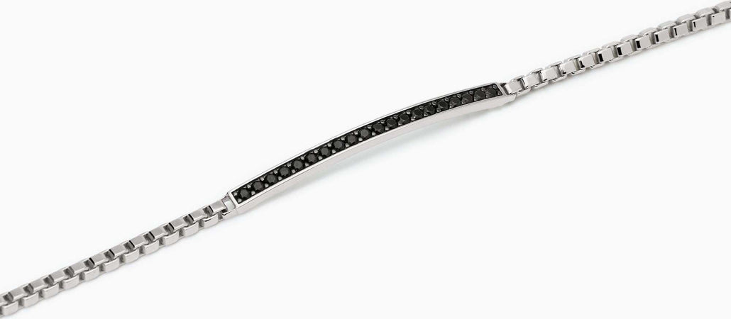 Mabina---Bracciale-uomo-in-argento-con-piastra-e-zirconi