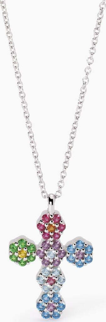 Mabina---Girocollo-con-ciondolo-croce-multicolor-FIOR-FIORE