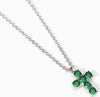 MABINA---Girocollo-in-argento-con-ciondolo-croce-e-smeraldi-sintetici-CROCE-DEL-SUD