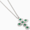 MABINA---Girocollo-in-argento-con-ciondolo-croce-e-smeraldi-sintetici-MILANESIENNE
