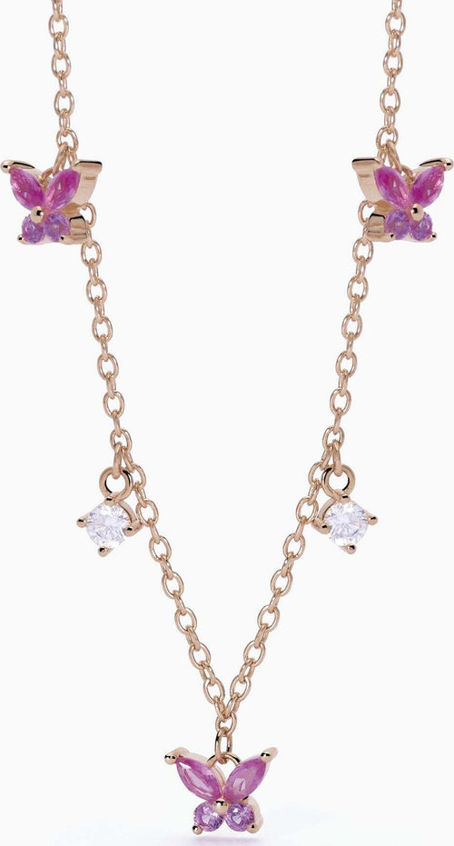 Mabina---Girocollo-in-argento-rosato-con-zirconi-rosa-e-bianchi