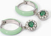 Mabina---Orecchini-a-cerchio-in-argento-con-smalto-verde-e-smeraldo-sintetico-MILANESIENNE
