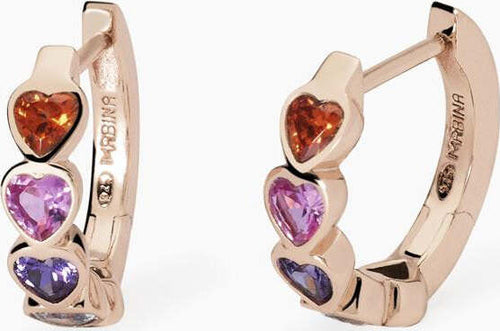MABINA----Orecchini-con-cuori-multicolor-PENSIERO-STUPENDO