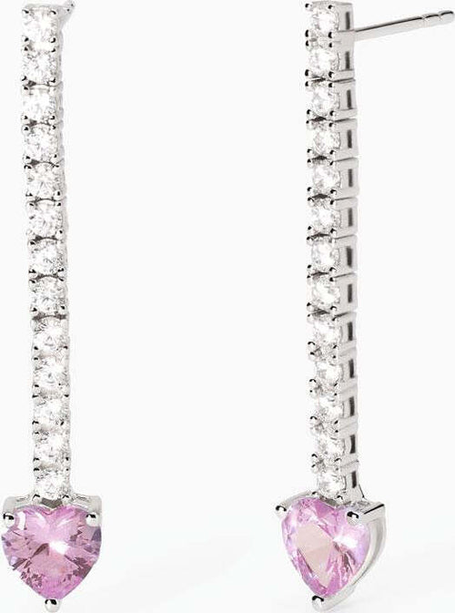 MABINA---Orecchini-con-zirconi-bianchi-e-rosa-TENNIS-CLUB