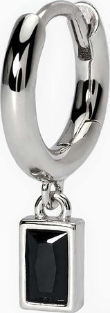 Mabina---Orecchino-in-argento-a-cerchio-con-pendente-nero-MONOMANIA