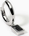 Mabina---Orecchino-in-argento-a-cerchio-con-pendente-nero-MONOMANIA
