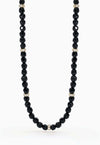 Mabina Collana Donna Girocollo Con Agata Nera Mabina 553539 Collana In Argento Placcato Oro 18k E Inserti Di Zirconi Bianchi