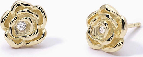 Mabina-Orecchini-dorati-con-rosa-LA-VIE-EN-ROSE