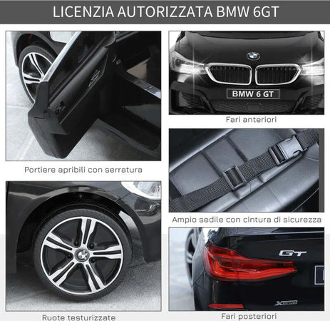 Macchina-Auto-Elettrica-6-V-con-Telecomando-per-Bambini-PP-106-x-64-x-51-cm-Nero-FJ5370-067FJ5