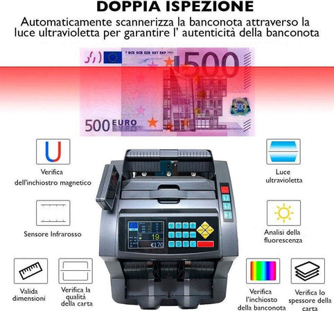 Macchina Conta Banconote Automatico Multi Valuta Rivelatore Di Banconote False Casa, arredamento e bricolage > Prodotti per Ufficio > Contabanconote e Rilevatori Trade Shop italia - Napoli, Commerciovirtuoso.it