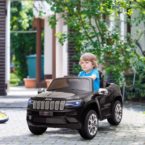 Macchina-Elettrica-Jeep-per-Bambini-12V,-Guida-Manuale-e-con-Telecomando-Velocità-0-3km/h,-114x76x58cm,-Nero-KH4370-190KH4