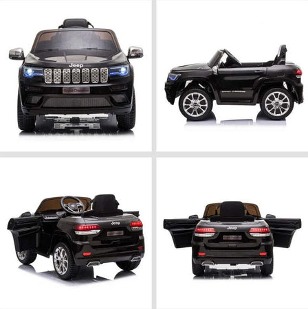 Macchina-Elettrica-Jeep-per-Bambini-12V,-Guida-Manuale-e-con-Telecomando-Velocità-0-3km/h,-114x76x58cm,-Nero-KH4370-190KH4