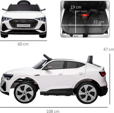 Macchina-Elettrica-per-Bambini-12V-con-Telecomando,-Velocità-3-8km/h,-Luci-e-Musica,-Età-3-5-Anni,-Bianco-YH9370-172V90WTYH9