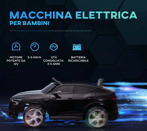 Macchina-Elettrica-per-Bambini-12V-con-Telecomando,-Velocità-3-8km/h,-Luci-e-Musica,-Età-3-5-Anni,-Nero-WS5370-172V90BKWS5