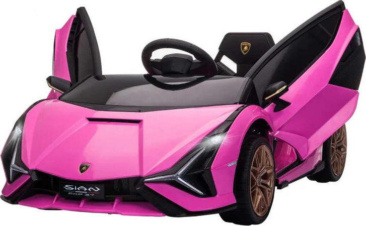 Macchina-Elettrica-per-Bambini-3-5-Anni-Lamborghini-12V-con-Telecomando-e-Velocità-3-5km/h,-Rosa-VG1370-171V90PKVG1