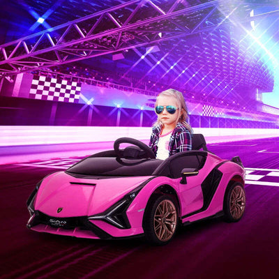 Macchina-Elettrica-per-Bambini-3-5-Anni-Lamborghini-12V-con-Telecomando-e-Velocità-3-5km/h,-Rosa-VG1370-171V90PKVG1