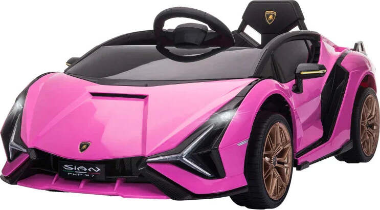 Macchina-Elettrica-per-Bambini-3-5-Anni-Lamborghini-12V-con-Telecomando-e-Velocità-3-5km/h,-Rosa-VG1370-171V90PKVG1