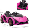Macchina-Elettrica-per-Bambini-3-5-Anni-Lamborghini-12V-con-Telecomando-e-Velocità-3-5km/h,-Rosa-VG1370-171V90PKVG1