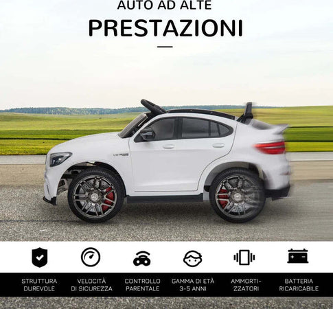 Macchina-Elettrica-per-Bambini-3-5-Anni-Mercedes-con-Cintura-di-Sicurezza-e-Telecomando,-Bianco-MN1370-074V90WTMN1