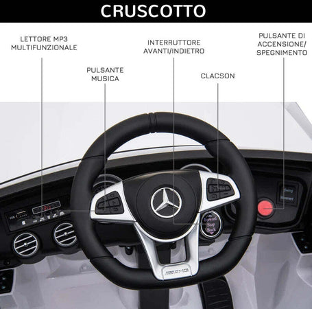Macchina-Elettrica-per-Bambini-3-5-Anni-Mercedes-con-Cintura-di-Sicurezza-e-Telecomando,-Bianco-MN1370-074V90WTMN1