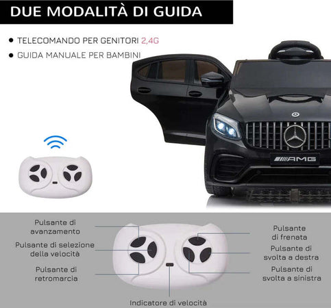 Macchina-Elettrica-per-Bambini-3-5-Anni-Mercedes-con-Cintura-di-Sicurezza-e-Telecomando,-Nero-GH2370-074V90BKGH2