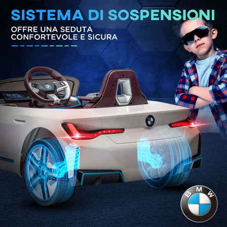 Macchina-Elettrica-per-Bambini-3-6-Anni-con-Licenza-BMW-con-Telecomando,-Clacson-e-Fari,-115x67x45-cm,-Bianca-FR1370-294V90WTFR1