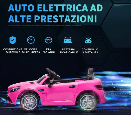 Macchina-Elettrica-per-Bambini-3-6-Anni-con-Luci-LED,-Effetti-Sonori-e-Telecomando,-107x62.5x44-cm,-Rosa-YH6370-222V90PKYH6