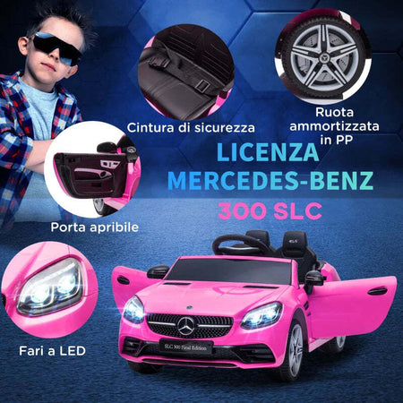Macchina-Elettrica-per-Bambini-3-6-Anni-con-Luci-LED,-Effetti-Sonori-e-Telecomando,-107x62.5x44-cm,-Rosa-YH6370-222V90PKYH6