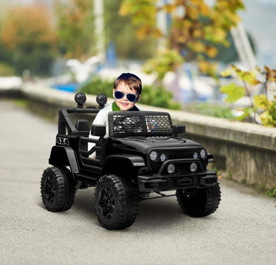 Macchina-Elettrica-per-Bambini-3-6-Anni-da-12V-con-Telecomando,-Fari-e-Clacson,-100x64.2x71-cm,-Nero-NH9370-150V90BKNH9