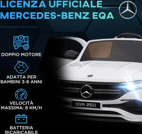 Macchina-Elettrica-per-Bambini-3-8-Anni-con-Telecomando,-Fari-e-Clacson,-111.5x69x52.5-cm,-Bianca-e-Nera-MK6370-280V90WTMK6