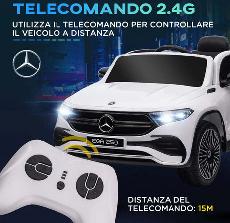Macchina-Elettrica-per-Bambini-3-8-Anni-con-Telecomando,-Fari-e-Clacson,-111.5x69x52.5-cm,-Bianca-e-Nera-MK6370-280V90WTMK6