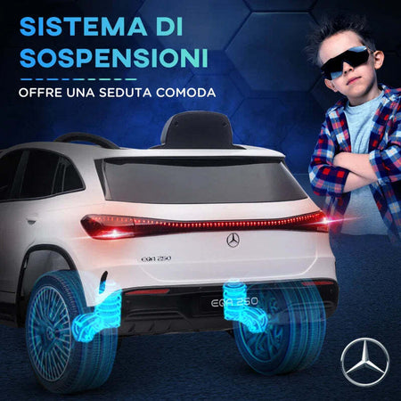 Macchina-Elettrica-per-Bambini-3-8-Anni-con-Telecomando,-Fari-e-Clacson,-111.5x69x52.5-cm,-Bianca-e-Nera-MK6370-280V90WTMK6