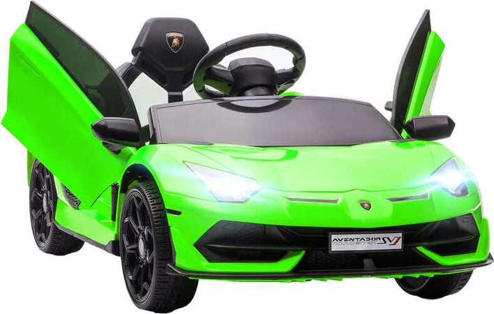Macchina-Elettrica-per-Bambini-a-12V-Licenza-Lamborghini-con-Clacson-e-Telecomando,-107.5x63x42-cm,-Verde-RF2370-306V90GNRF2