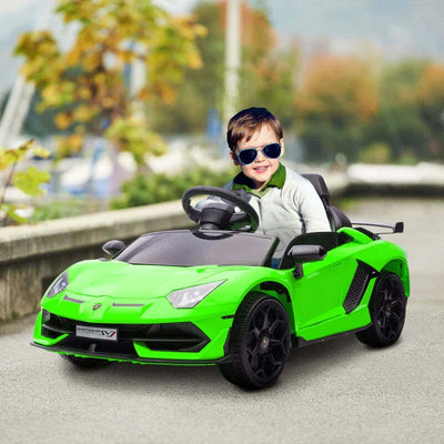Macchina-Elettrica-per-Bambini-a-12V-Licenza-Lamborghini-con-Clacson-e-Telecomando,-107.5x63x42-cm,-Verde-RF2370-306V90GNRF2