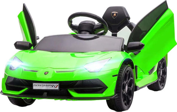 Macchina-Elettrica-per-Bambini-a-12V-Licenza-Lamborghini-con-Clacson-e-Telecomando,-107.5x63x42-cm,-Verde-RF2370-306V90GNRF2