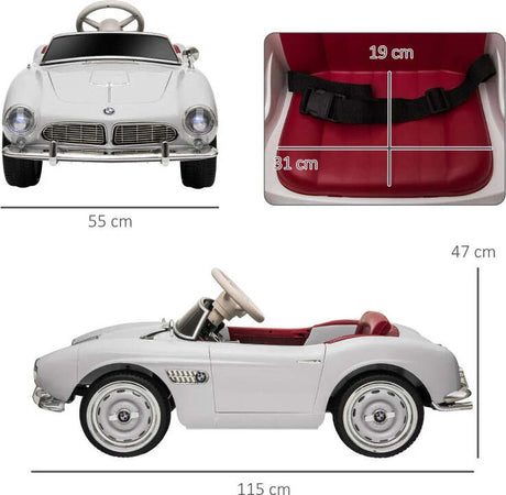 Macchina-Elettrica-per-Bambini-a-2-Porte-con-Licenza-BMW-507,-con-Clacson-e-Telecomando,-115x55x47-cm,-Bianca-NH4370-305V90WTNH4