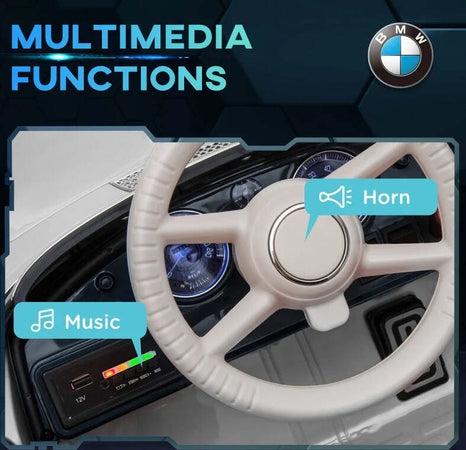Macchina-Elettrica-per-Bambini-a-2-Porte-con-Licenza-BMW-507,-con-Clacson-e-Telecomando,-115x55x47-cm,-Bianca-NH4370-305V90WTNH4