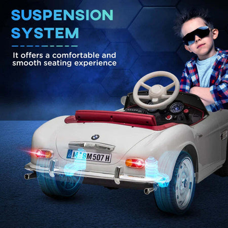 Macchina-Elettrica-per-Bambini-a-2-Porte-con-Licenza-BMW-507,-con-Clacson-e-Telecomando,-115x55x47-cm,-Bianca-NH4370-305V90WTNH4