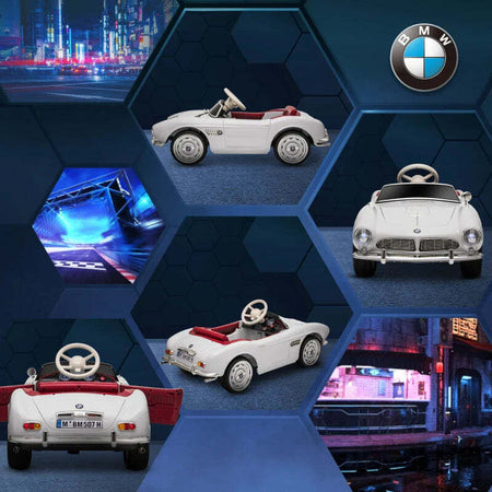 Macchina-Elettrica-per-Bambini-a-2-Porte-con-Licenza-BMW-507,-con-Clacson-e-Telecomando,-115x55x47-cm,-Bianca-NH4370-305V90WTNH4