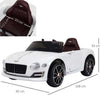 Macchina-Elettrica-per-Bambini-Bentley-con-2-Portiere-Guida-Manuale-e-Telecomando,-Fari-e-Suoni,-108x60x43cm,-Bianco-FG4370-045FG4