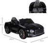 Macchina-Elettrica-per-Bambini-Bentley-con-2-Portiere-Guida-Manuale-e-Telecomando,-Fari-e-Suoni,-108x60x43cm,-Nero-SE7370-045BKSE7