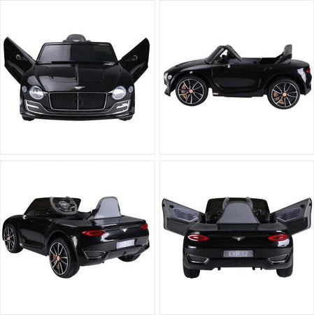 Macchina-Elettrica-per-Bambini-Bentley-con-2-Portiere-Guida-Manuale-e-Telecomando,-Fari-e-Suoni,-108x60x43cm,-Nero-SE7370-045BKSE7