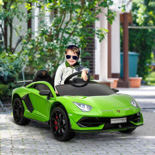 Macchina-Elettrica-per-Bambini-con-Telecomando-Marchio-Lamborghini-Aventador,-Età-3-8-Anni,-Verde-NM1370-146V90GNNM1