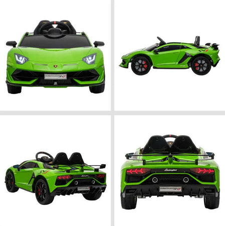 Macchina-Elettrica-per-Bambini-con-Telecomando-Marchio-Lamborghini-Aventador,-Età-3-8-Anni,-Verde-NM1370-146V90GNNM1