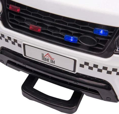 Macchina-Elettrica-per-Bambini-della-Polizia,-Batteria-12V-e-Telecomando,-Sirena-Luci-Attacco-USB-per-Musica,-110x68x52cm,-Bianco-LM2370-187V90LM2