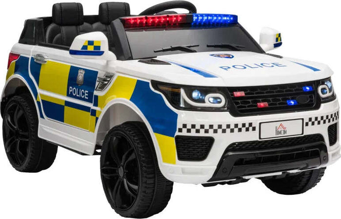Macchina-Elettrica-per-Bambini-della-Polizia,-Batteria-12V-e-Telecomando,-Sirena-Luci-Attacco-USB-per-Musica,-110x68x52cm,-Bianco-LM2370-187V90LM2